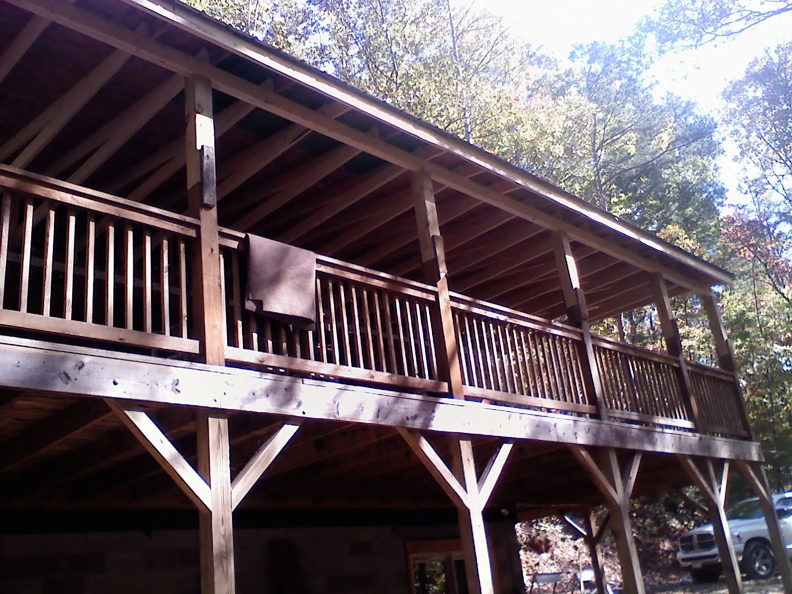 Timber framing under a new elevated porch and deck — Roof Leak Repair in Yreka by Roofing Brothers